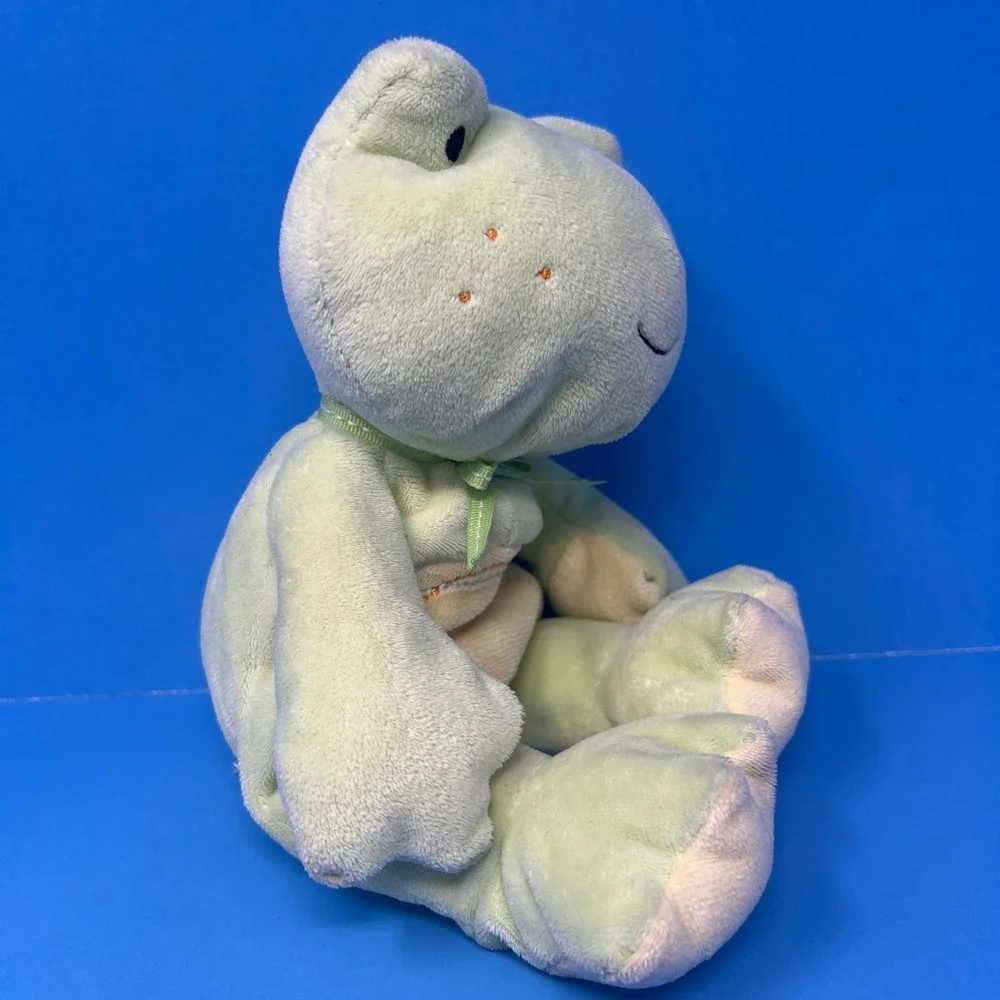 Carters Plush Frog 11 Inch Green Yellow Just One Year 2007 Embroidered 99338